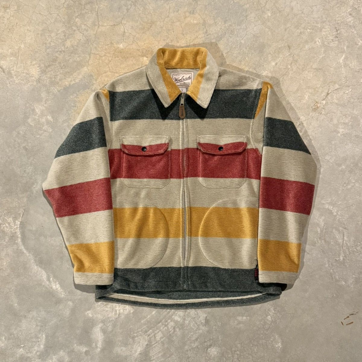 Woolrich Woolen Mills Vtg 1990s Woolrich Hudson Bay Blanket Fleece Zip Overshirt Size US M / EU 48-50 / 2 - 1 Thumbnail