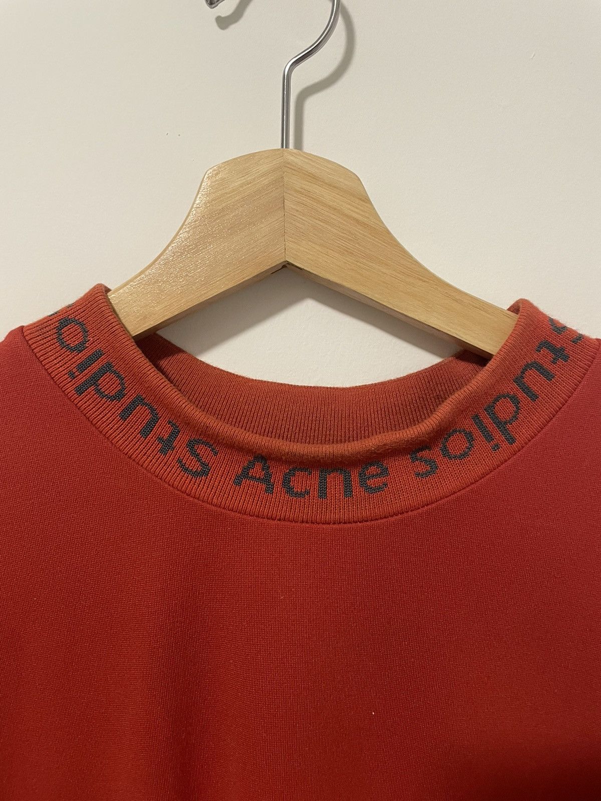Acne Studios Acne Studios Red Ribbed Logo T-Shirt Size US M / EU 48-50 / 2 - 2 Thumbnail