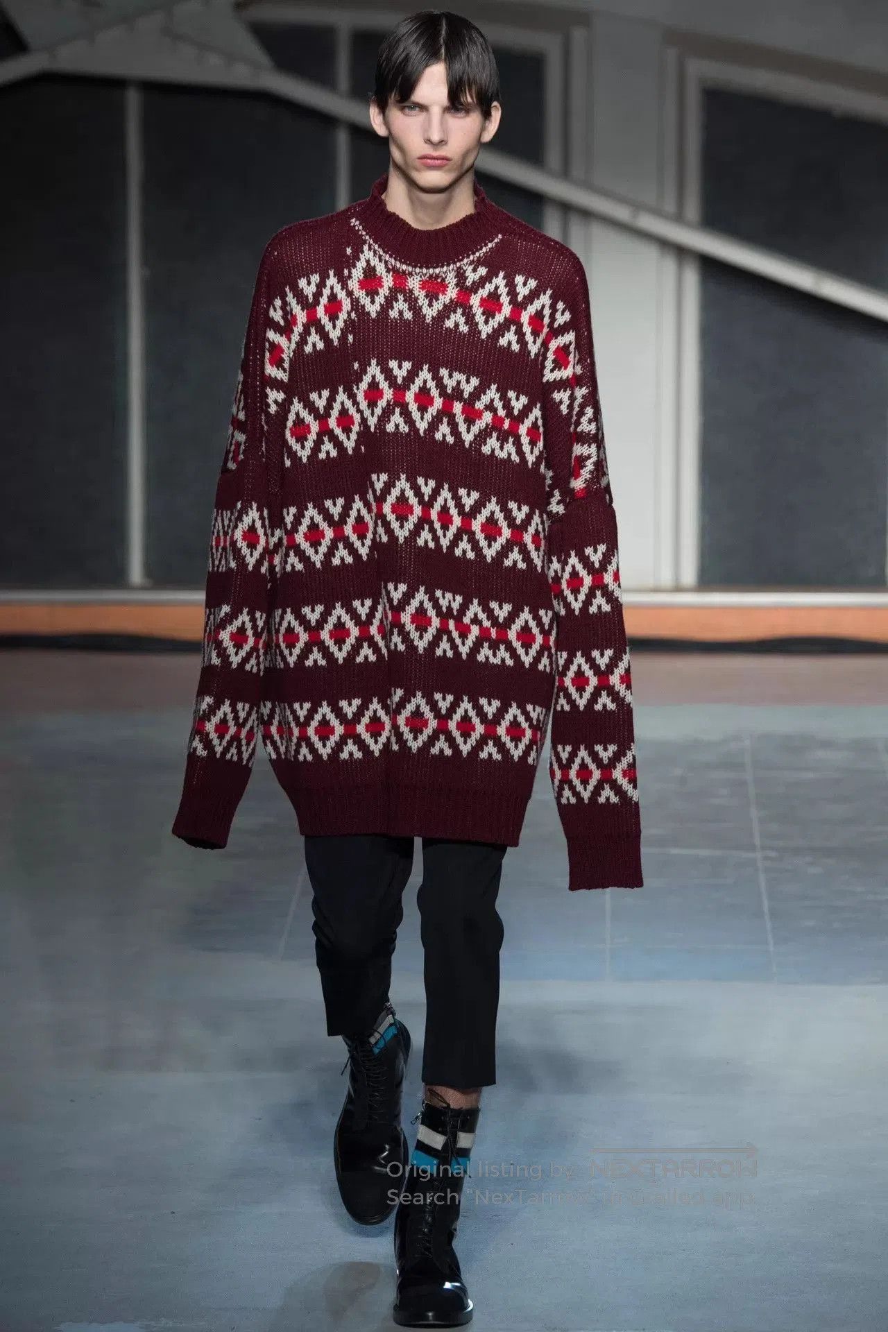 Raf Simons Geometric Pattern Crewneck Sweater. Size US M / EU 48-50 / 2 - 8 Thumbnail