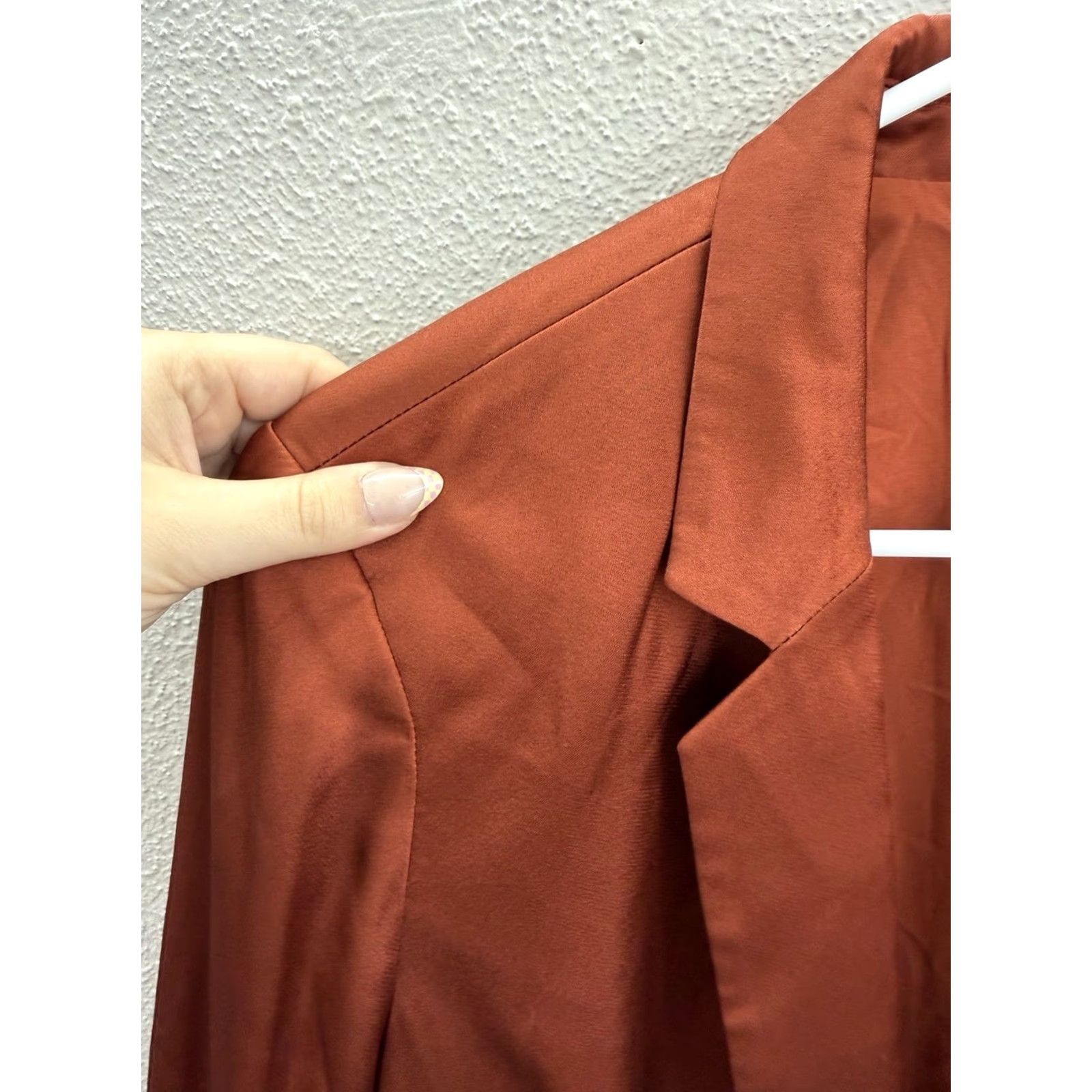 Express Express Blazer Shirt Womens Large Orange Long Sleeve Open Front Lined Size L / US 10 / IT 46 - 4 Thumbnail