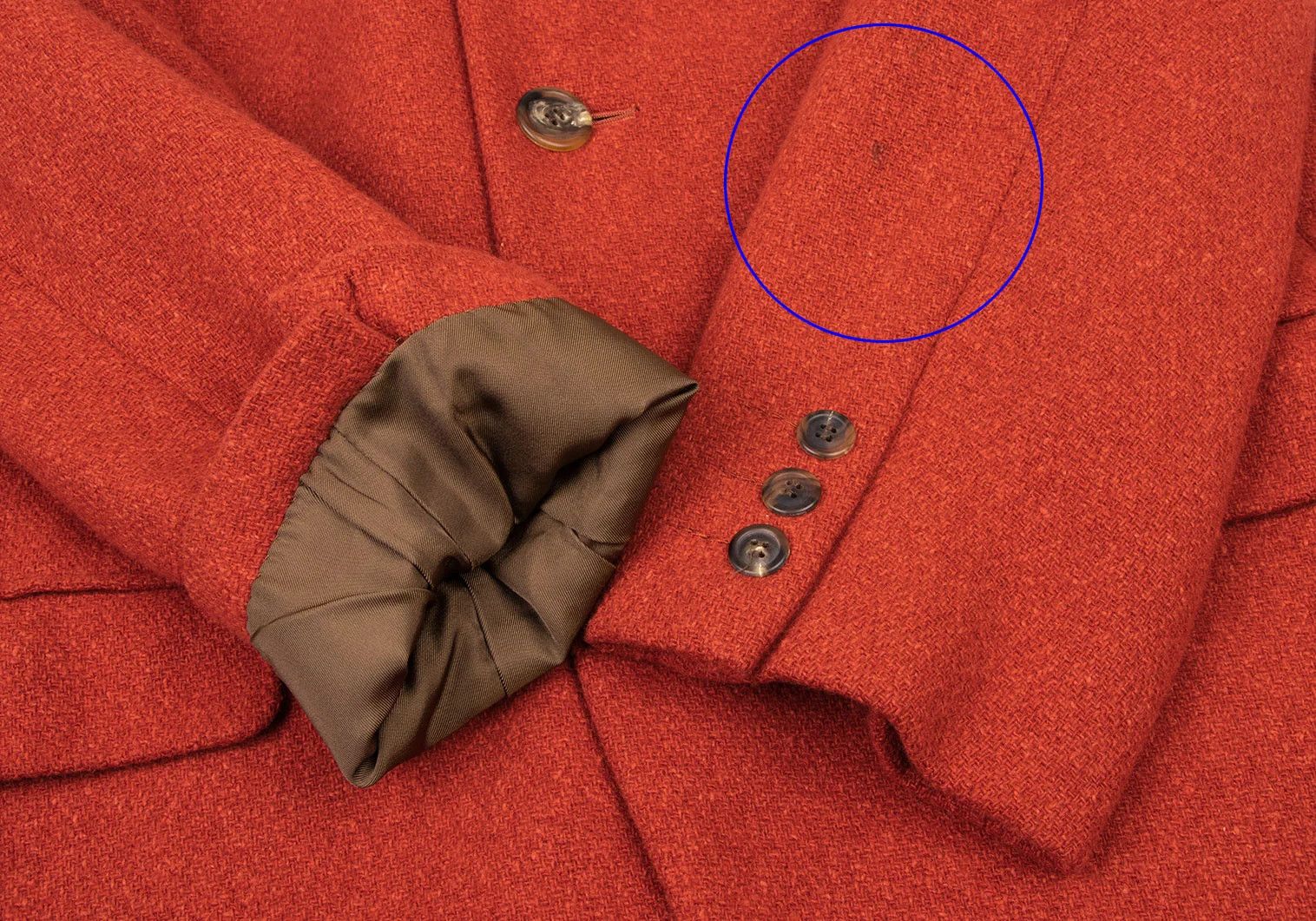Issey Miyake Wool Band Collar Flap Pocket Jacket in Orange, Size M Size US M / EU 48-50 / 2 - 7 Thumbnail
