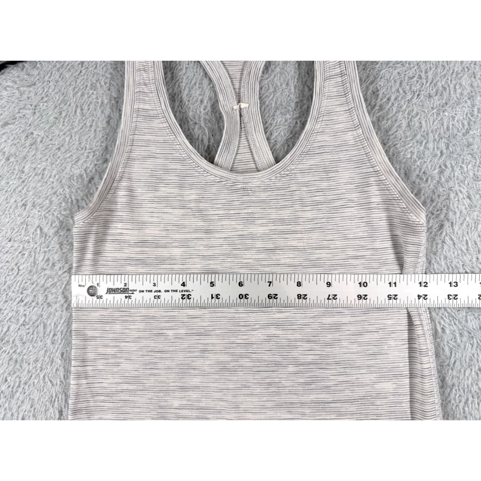 Lululemon Lululemon Shirt Women 2 Gray Stripe Racerback Light Luon Fabric Size XS / US 0-2 / IT 36-38 - 6 Thumbnail