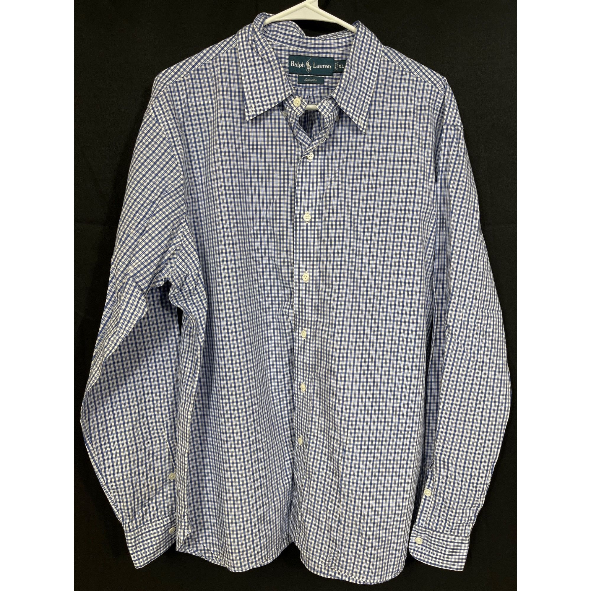 Ralph Lauren Ralph Lauren SKU 7739 Mens Blue and White Checkered Button D Size US XL / EU 56 / 4 - 1 Thumbnail
