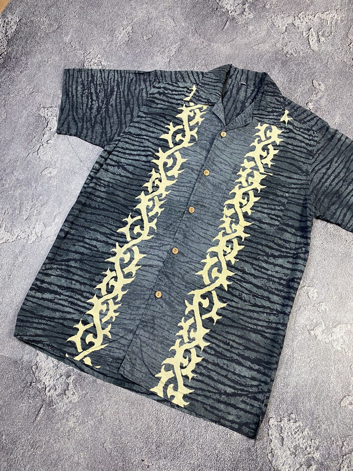 Vintage VTG 90s Hawaii Aloha Grey Shirt Y2K Surf Style Size US M / EU 48-50 / 2 - 3 Thumbnail