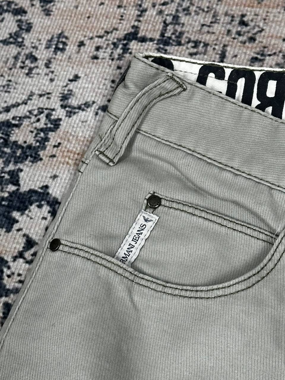 Emporio Armani Armani Jeans Grey Slim Metal Pocket Logo Pants Size US 31 - 8 Thumbnail