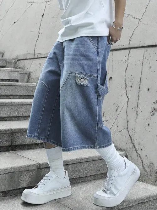 Jean Kinuka x Reiya Vintage retro Shorts Jorts jeans washed Size US 32 / EU 48 - 5 Thumbnail