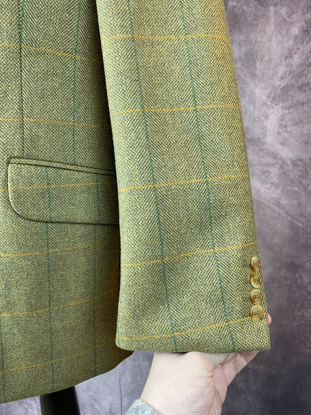 Other Brook Taverner Green Tweed Herringbone Check Blazer Size:42R Size 42R - 5 Thumbnail