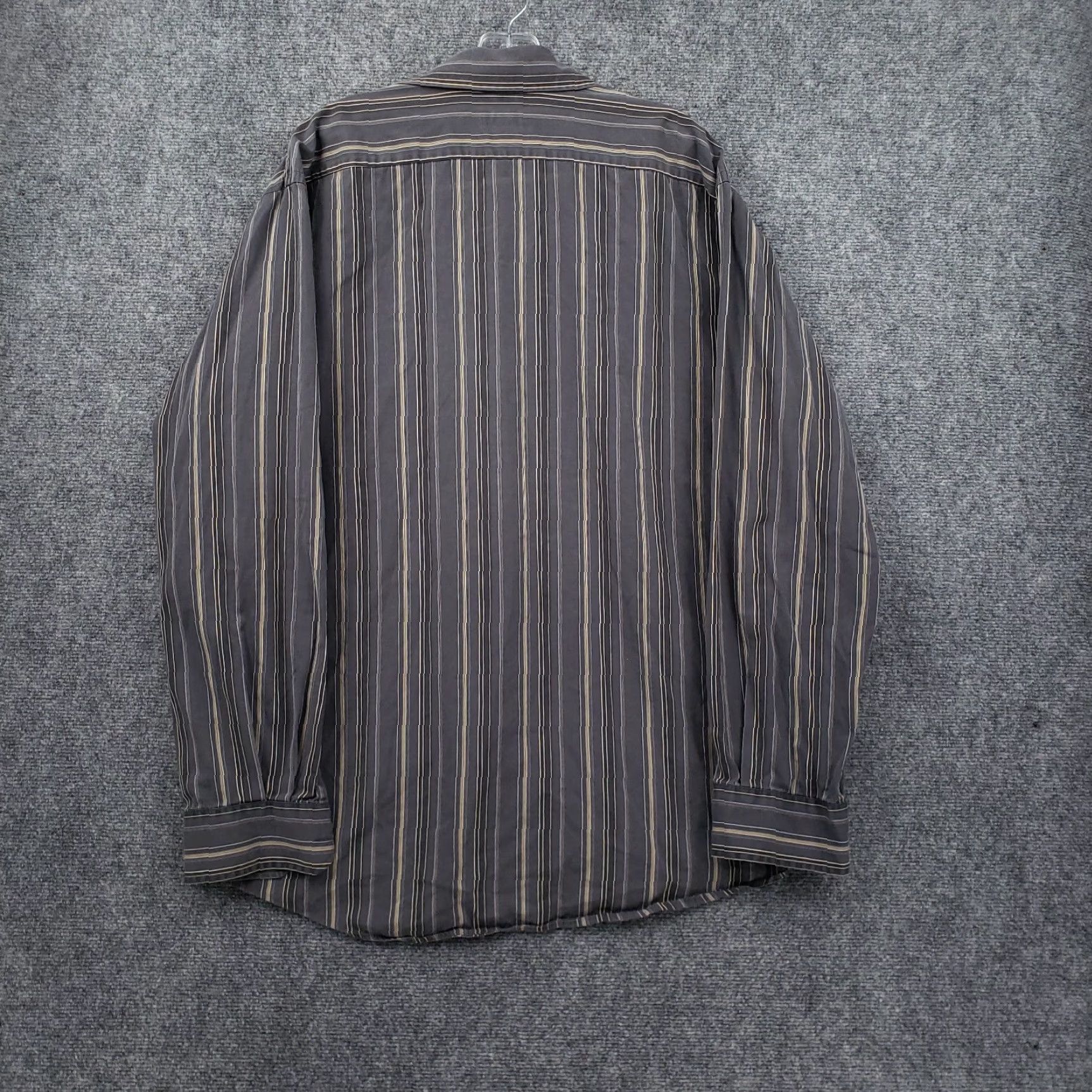 Express Express Shirt Mens XL Black Premium Woven Button-Up Striped Long Sleeves Cotton Size US XL / EU 56 / 4 - 2 Thumbnail