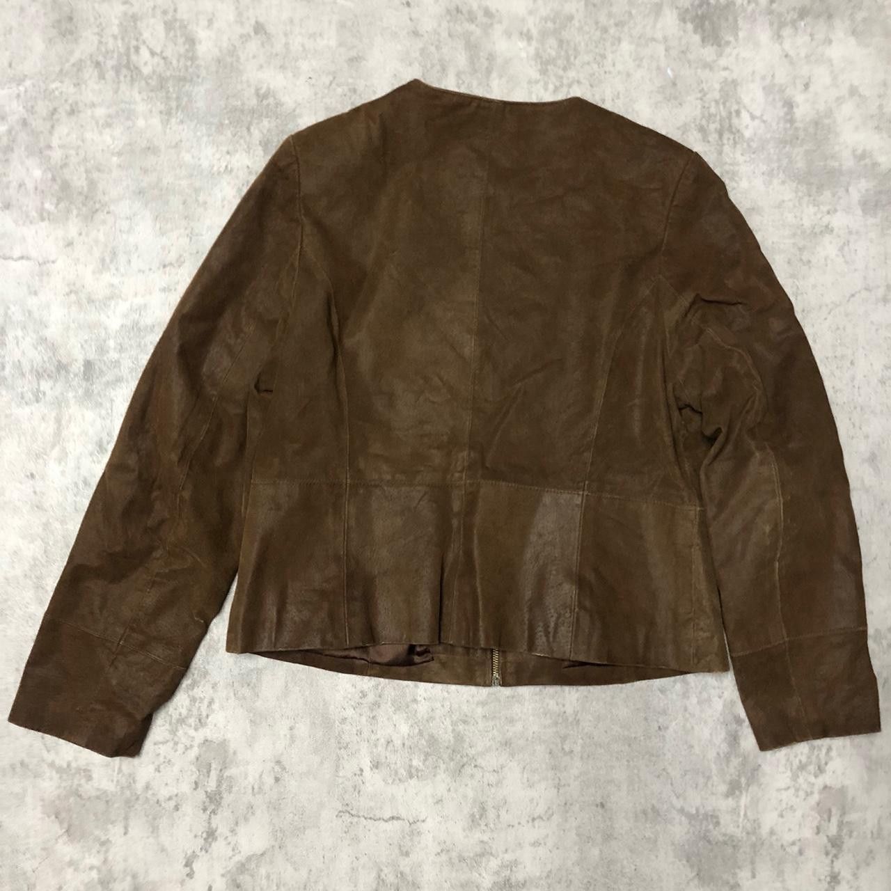 Other Brown suede leather jacket with zipper detail #leatherjacket Size L / US 10 / IT 46 - 4 Thumbnail
