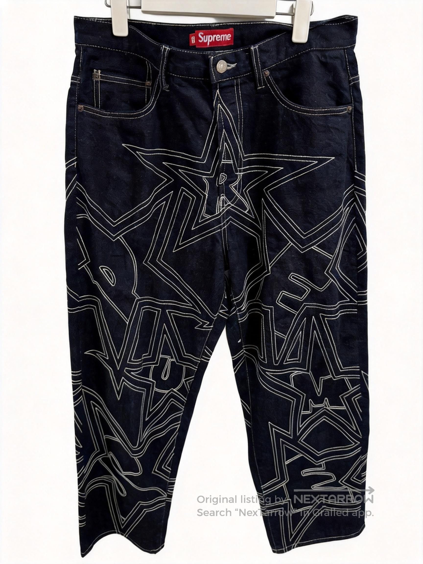 Supreme supreme inset logo jean washed blue Ss22 denim pants 32