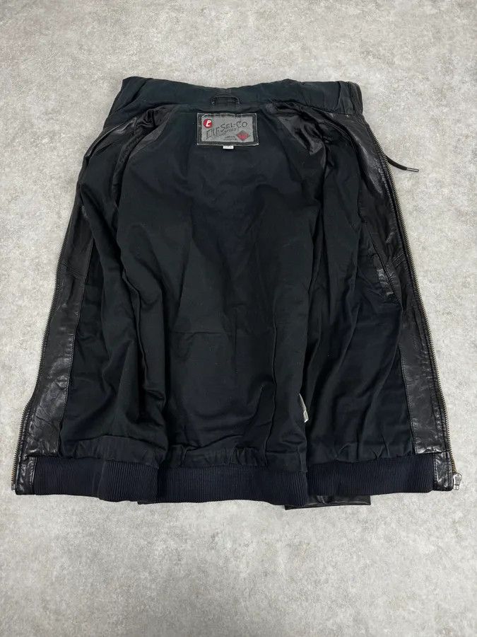 Diesel 2000s Diesel Black Leather Hood Zip-Up Jacket Size US M / EU 48-50 / 2 - 8 Thumbnail