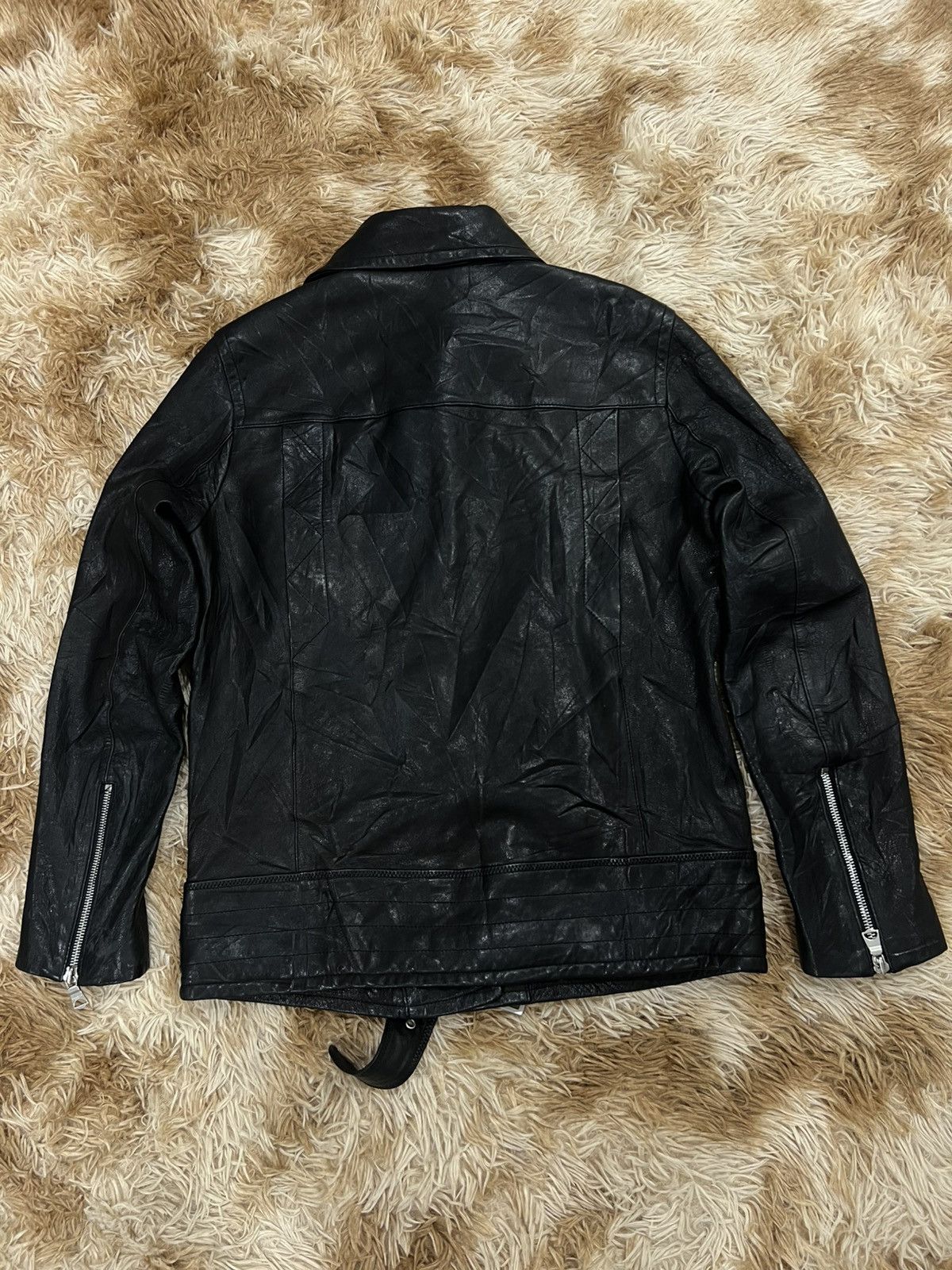 Sandro Sandro Paris Lambskin Leather Biker Jacket Size US XS / EU 42 / 0 - 11 Thumbnail