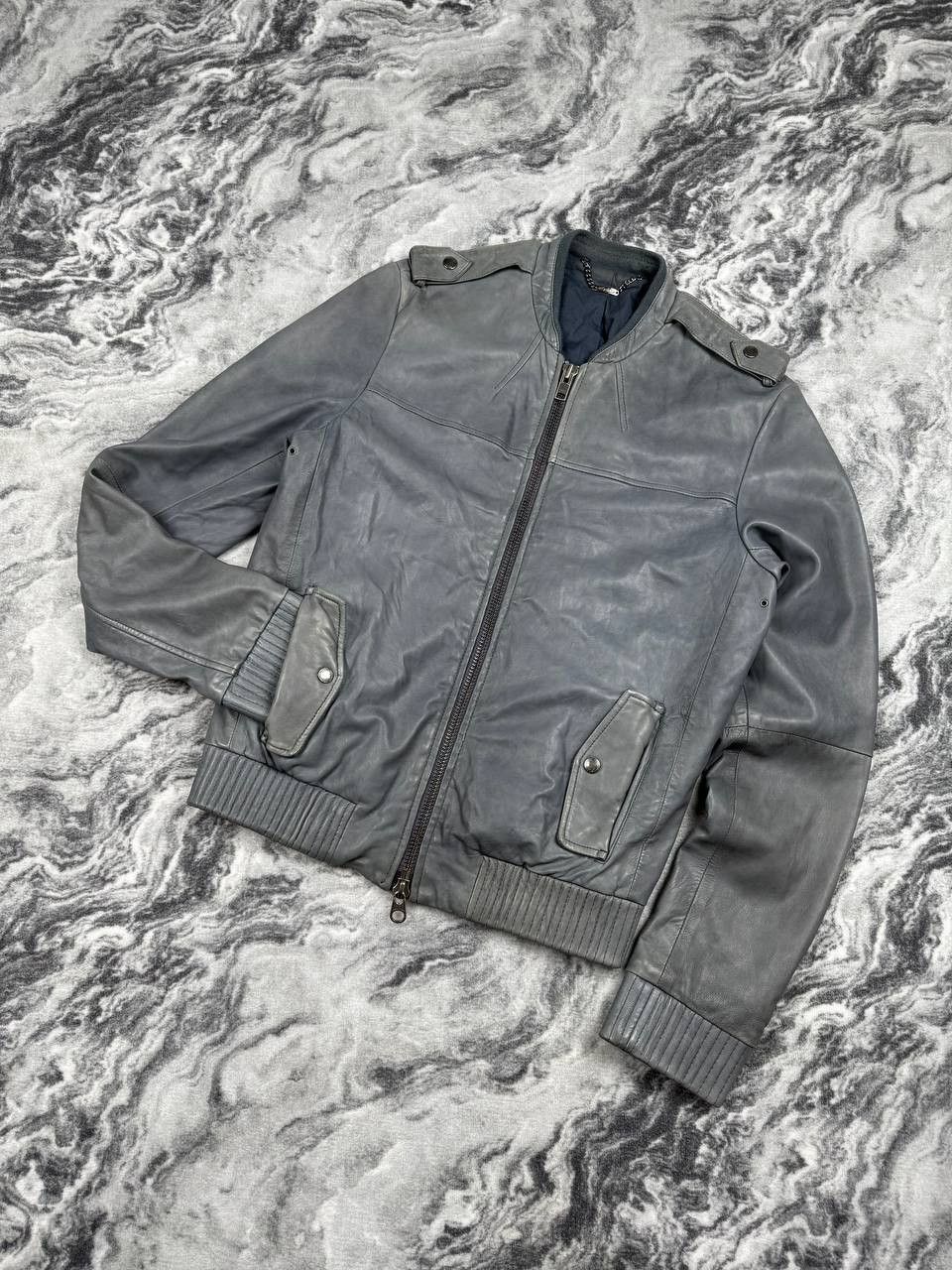Allsaints Vintage Allsaints Leather Bomber Jacket Biker 00s Y2K Size US M / EU 48-50 / 2 - 2 Thumbnail