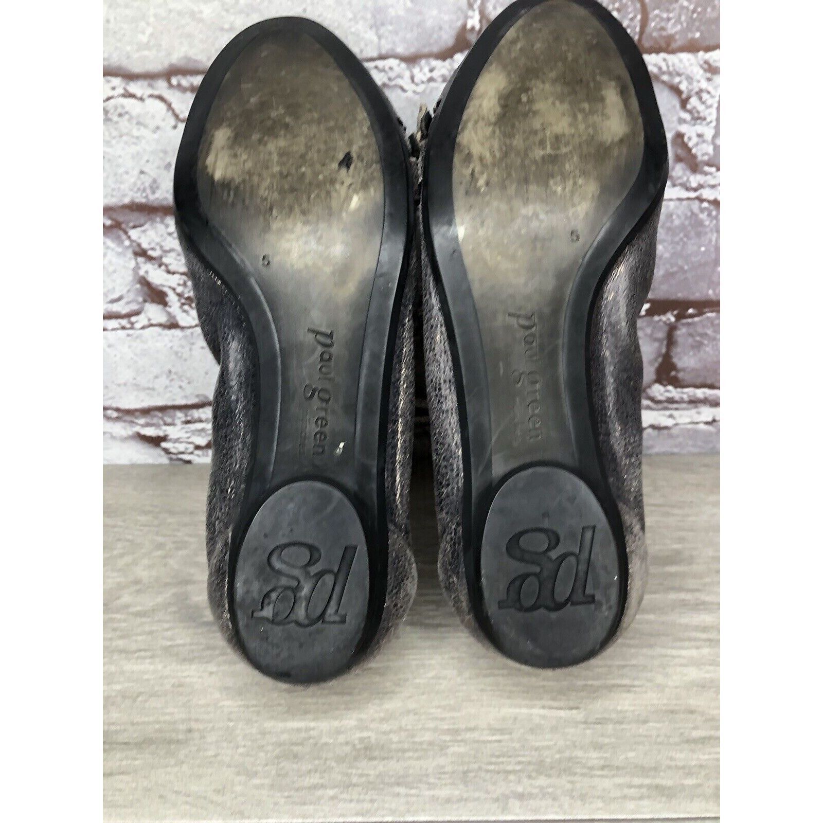 Other PAUL GREEN Pewter Leather Shimmer Zipper Ballet Flats Women Size US 7.5 / IT 37.5 - 17 Thumbnail