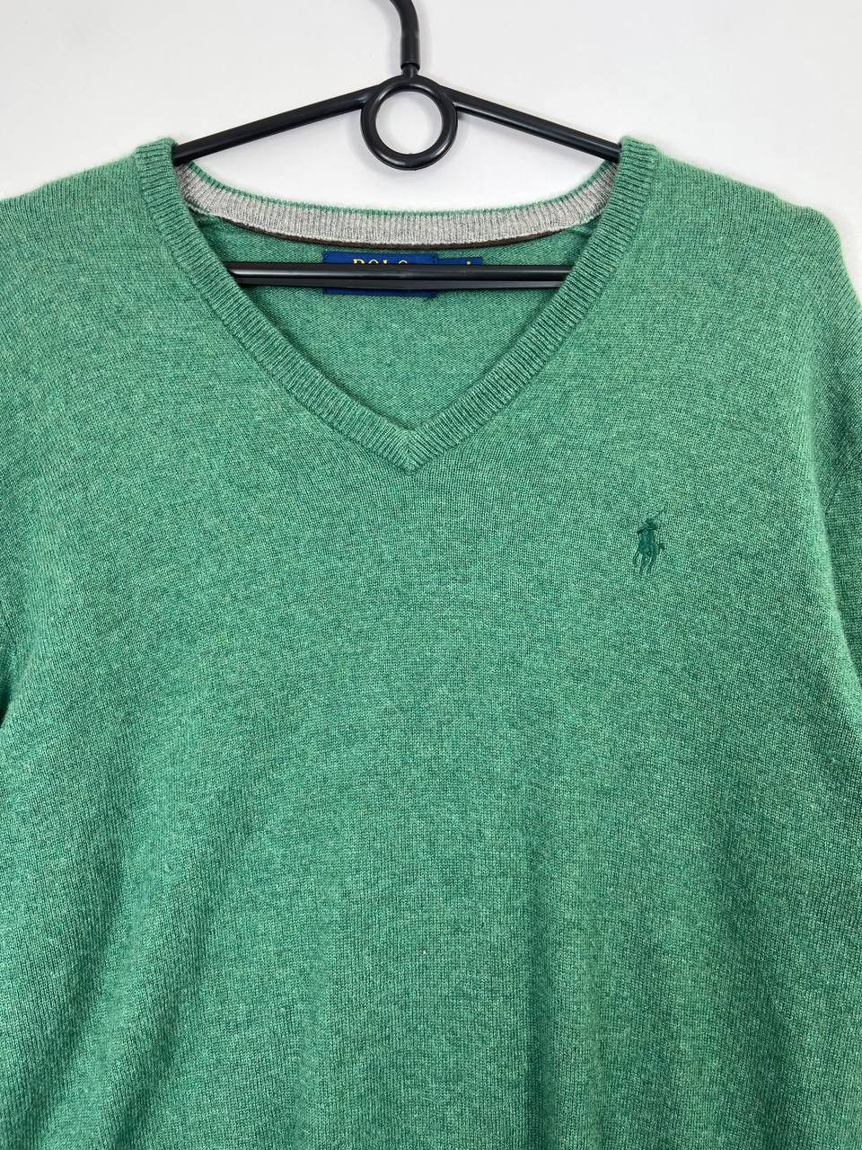 Polo Ralph Lauren Polo Ralph Lauren V Neck Sweater Green Pony Logo Mens Size L Size US L / EU 52-54 / 3 - 2 Thumbnail