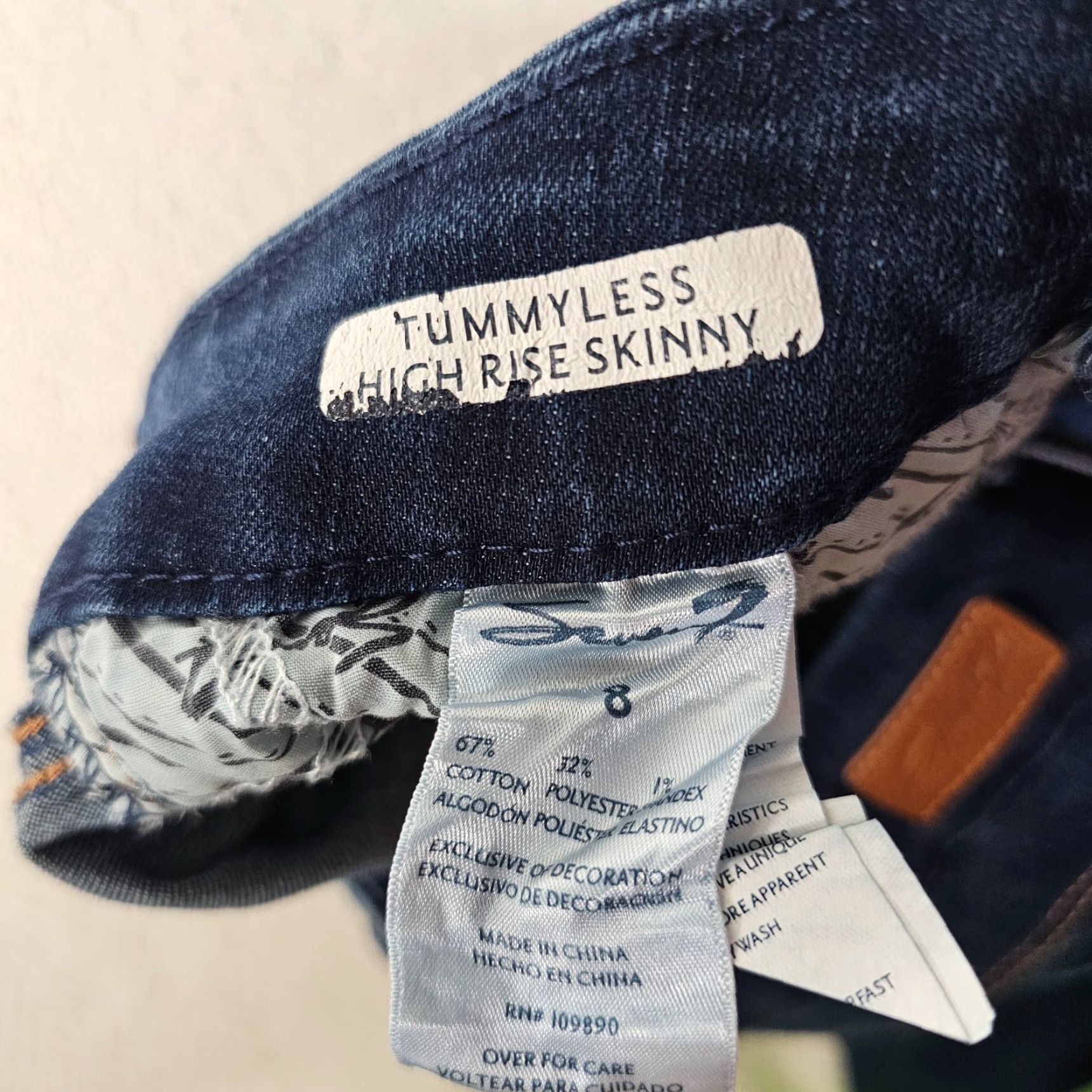 Vintage Seven7 Women’s Jeans Skinny High Rise Tummyless Stretch Dark Wash 28 in Inseam 28.5 in 5-Pocket Denim Blue Size 8 Size 30" / US 8 / IT 44 - 4 Thumbnail