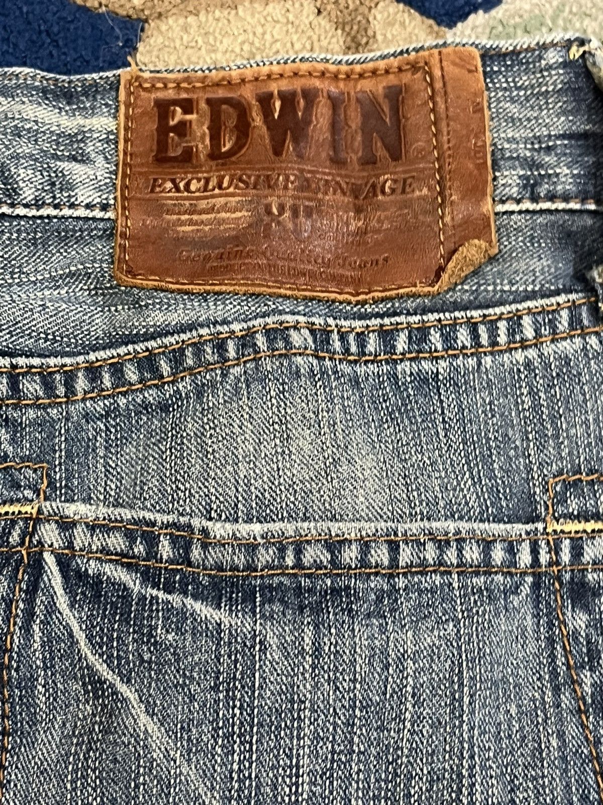 Edwin Vintage Edwin EXV sashiko borough Distressed Denim Size US 31 - 10 Thumbnail