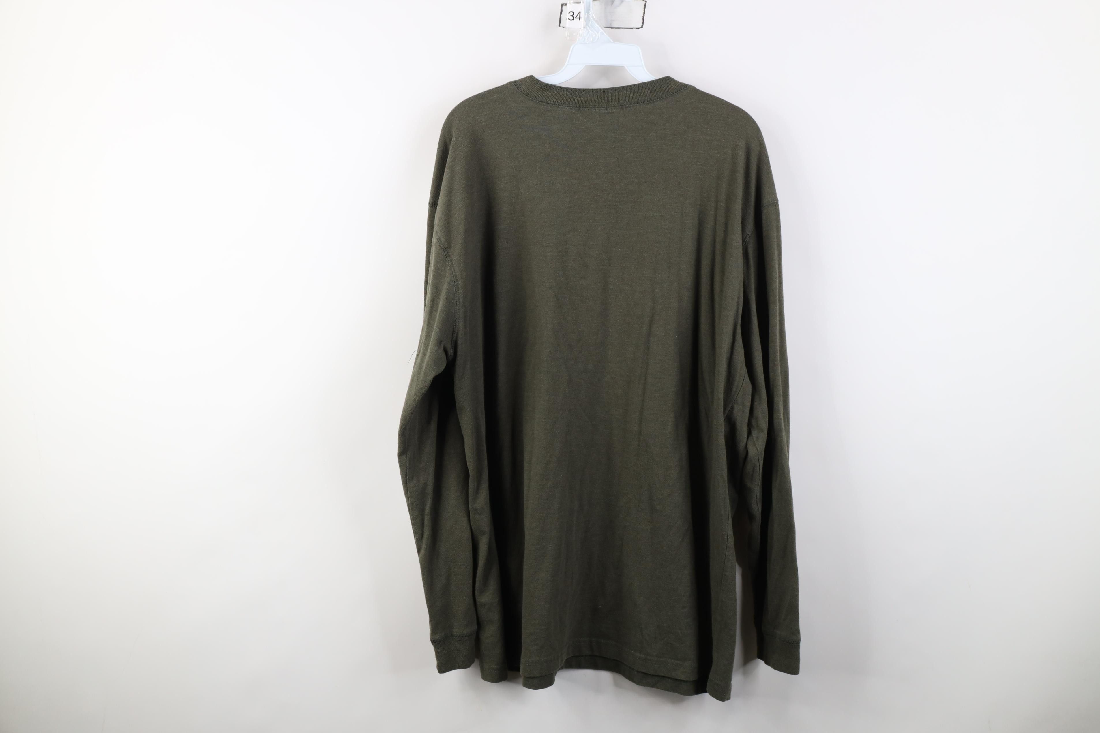 Vintage Vintage 90s Streetwear Knit Long Sleeve Henley T-Shirt Green Size US L / EU 52-54 / 3 - 10 Thumbnail