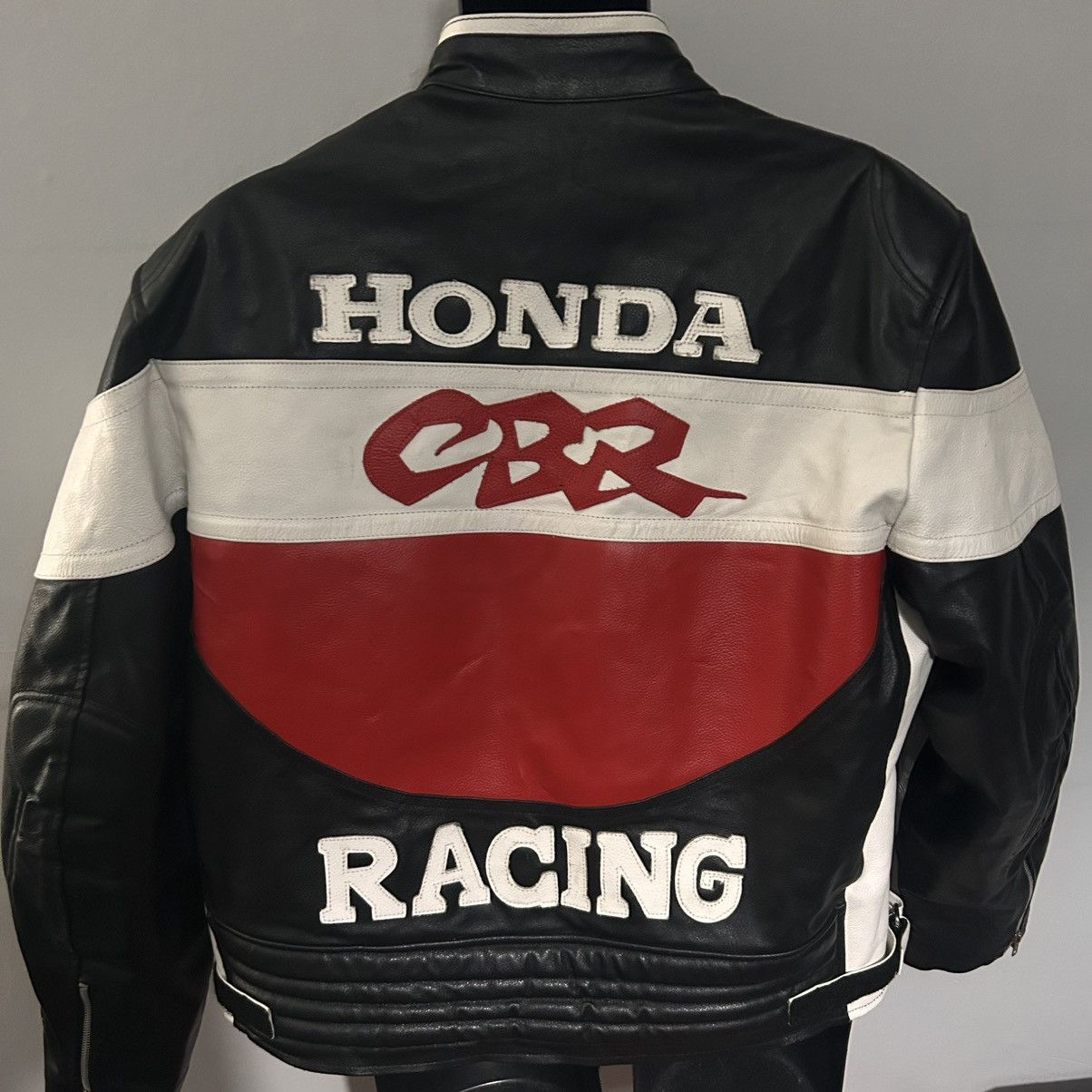 Honda Honda Racing CBR black Leather biker/ motorcycle jacket 3XL Size US XXL / EU 58 / 5 - 5 Thumbnail
