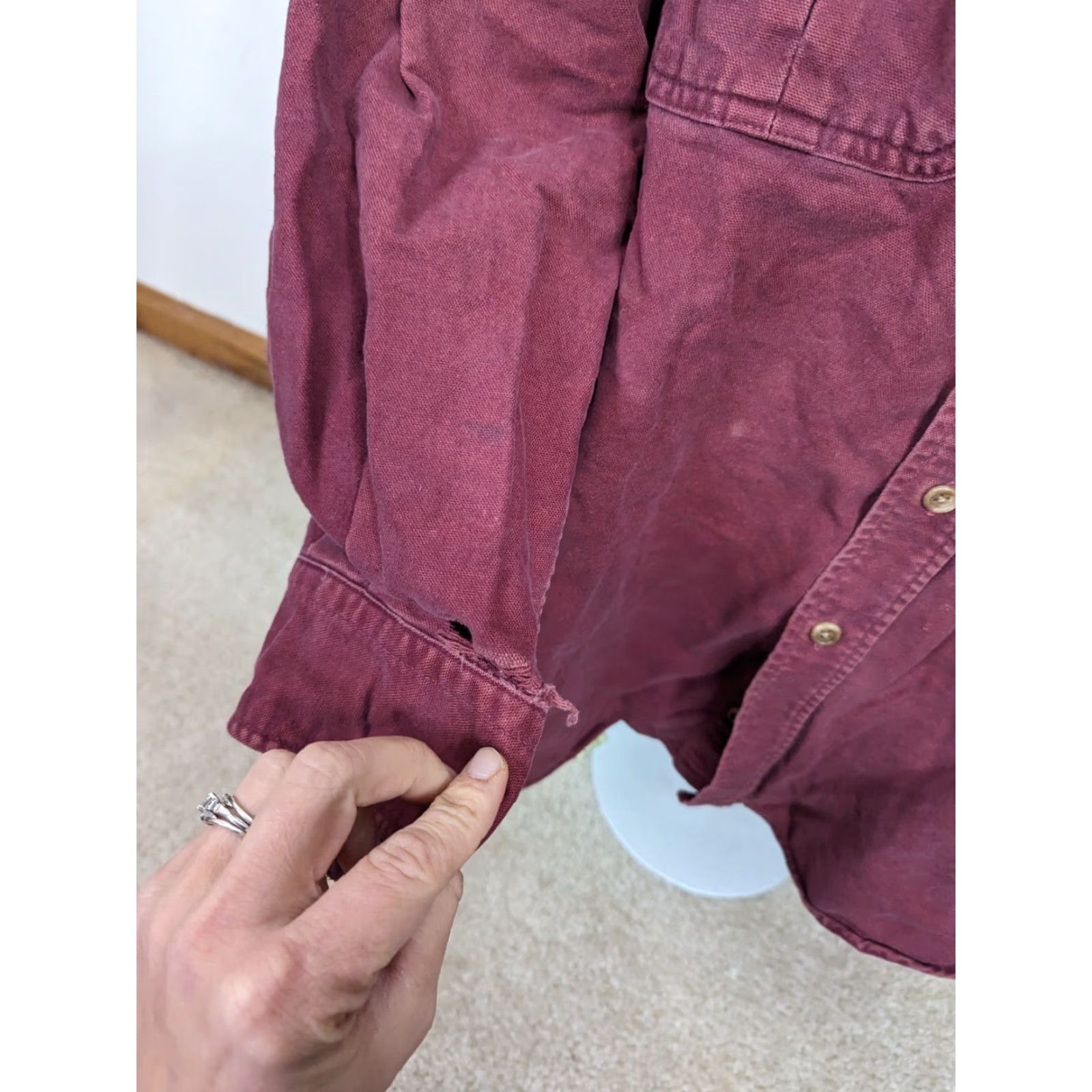 Vintage VINTAGE St. John's Bay Button-Down Shirt Men Large Red Chamois Cloth Long Sleeve T2F Shirt Size US L / EU 52-54 / 3 - 7 Thumbnail