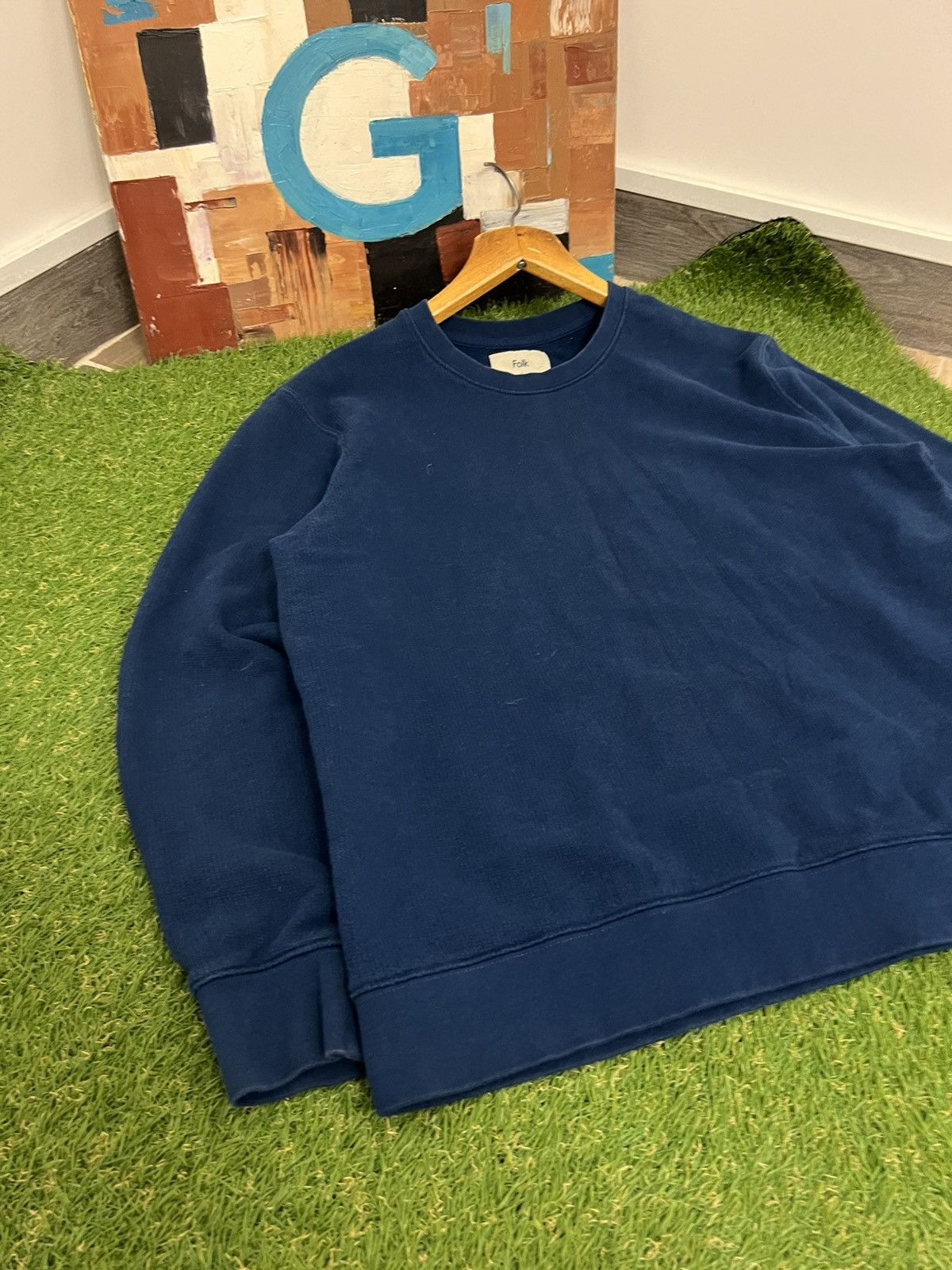 Other Vintage Folk Basic Sweatshirt Logo Blie Size XL Y2K Size US XL / EU 56 / 4 - 5 Thumbnail