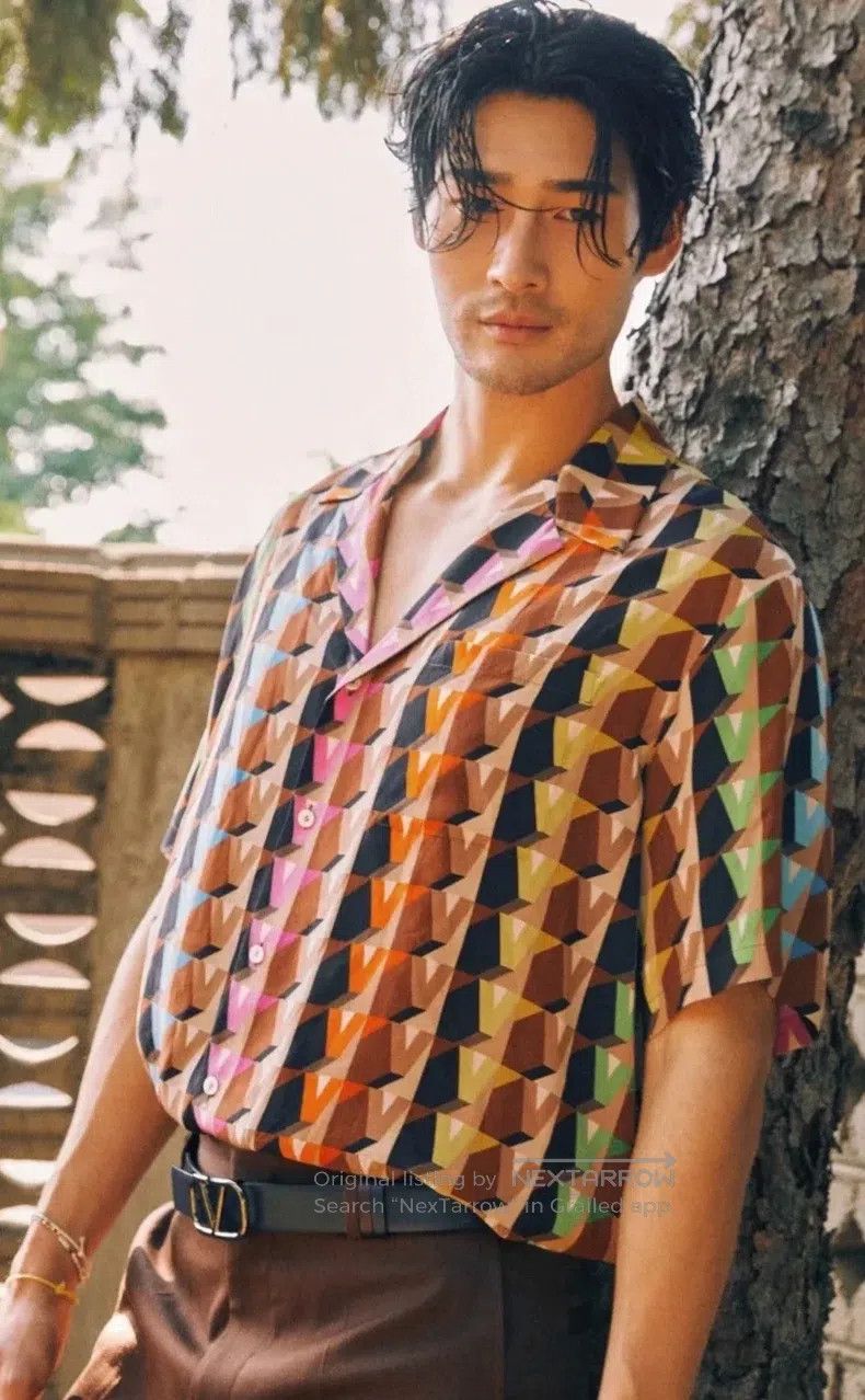 Valentino Colorful full print logo full print silk mulberr