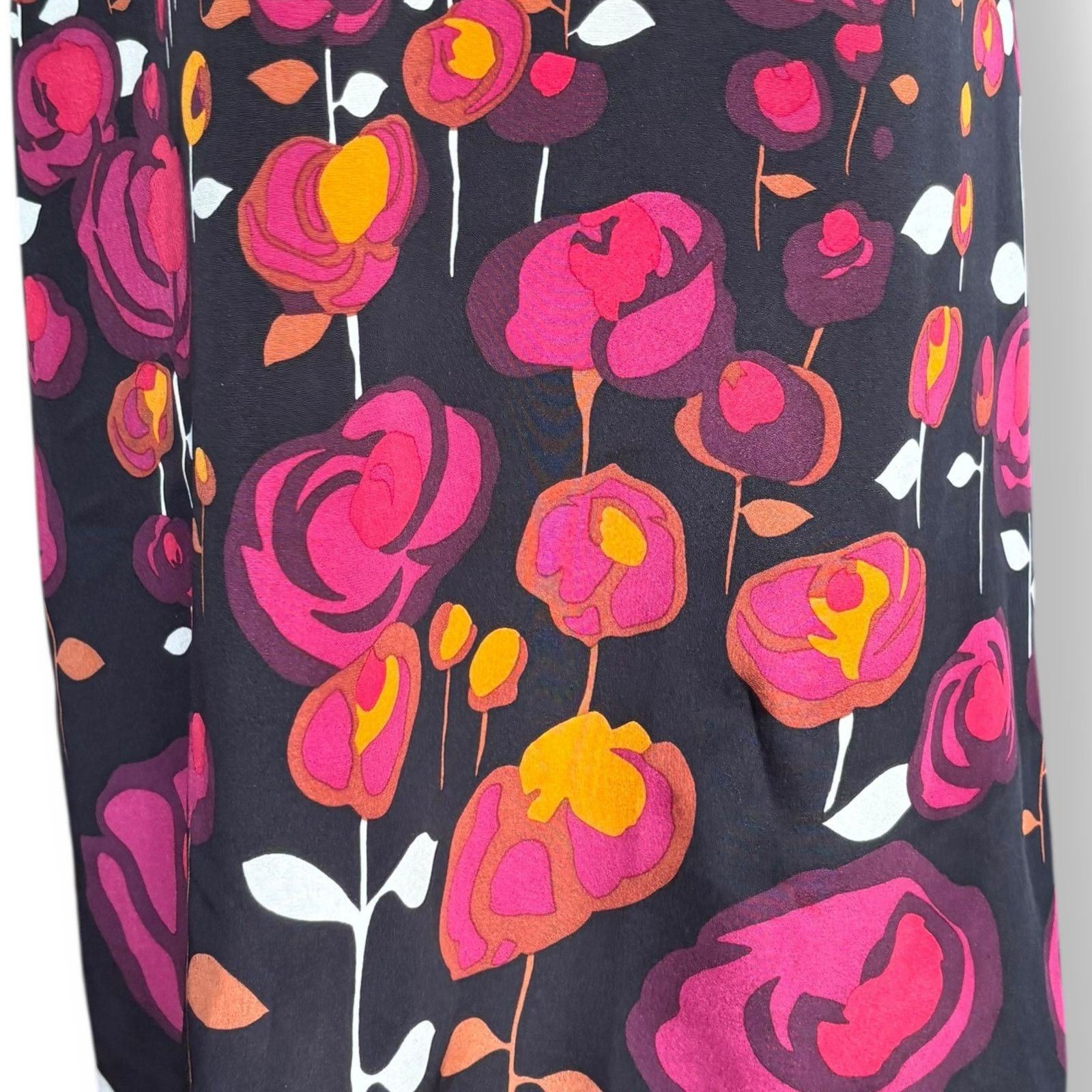 Elie Tahari Elie Tahari Silk Floral Roll Neck Sleeveless A-Line Dress Size M / US 6-8 / IT 42-44 - 4 Thumbnail