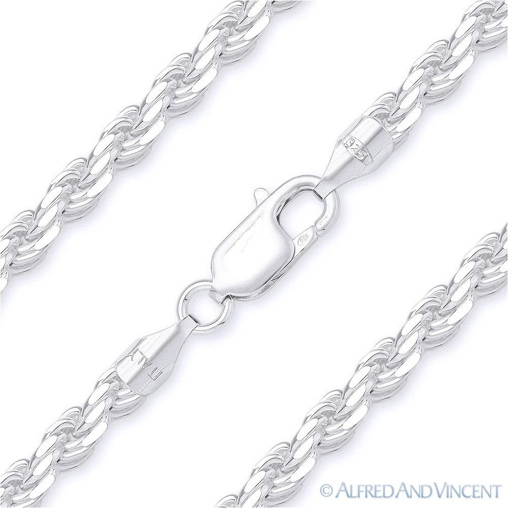 Other 3mm Twist-Rope D-Cut Link Italian Chain Bracelet 8" Size ONE SIZE - 1 Thumbnail
