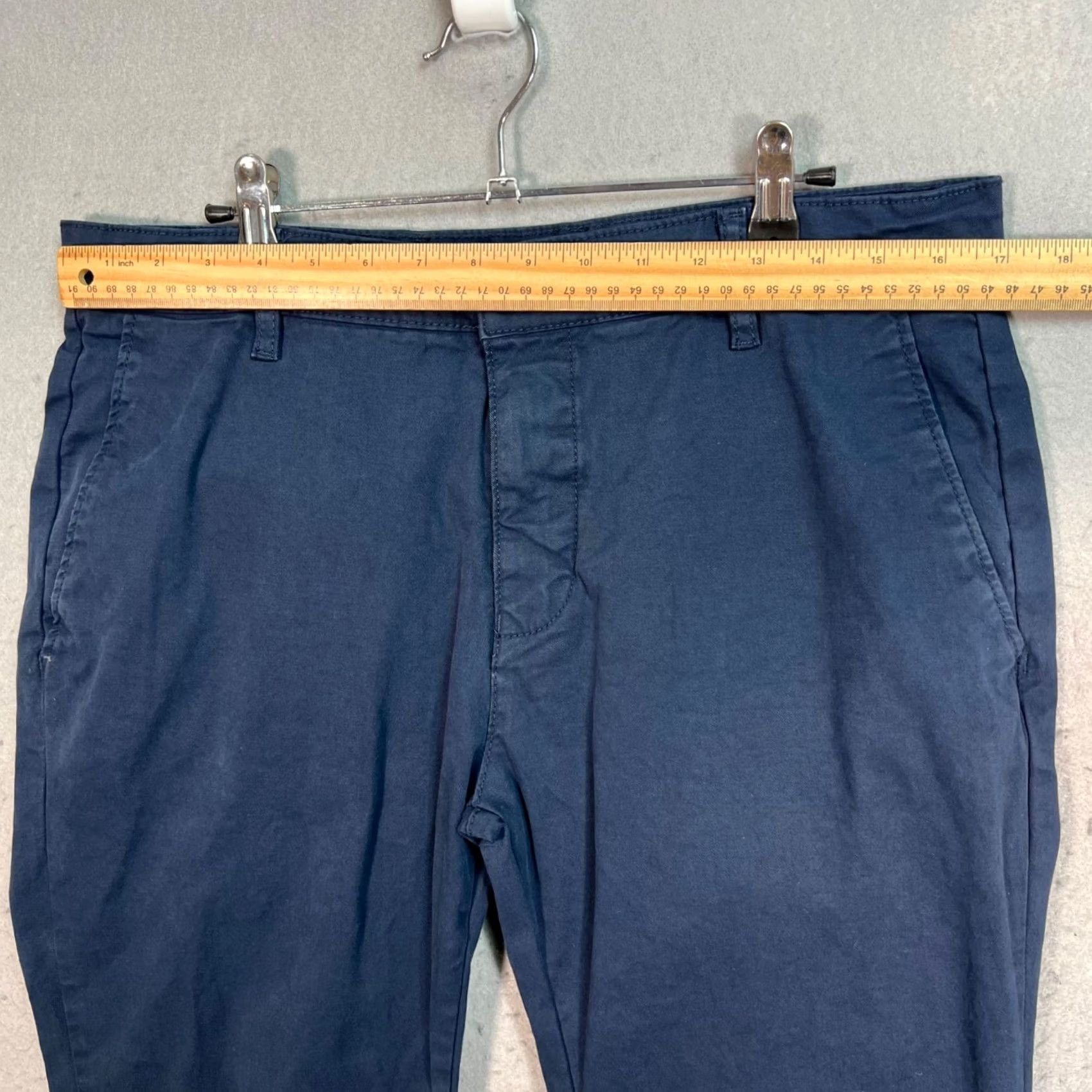 Zara Zara Pants Mens Size 34 Navy Blue Chino Cotton Blend Slim Fit Size US 34 / EU 50 - 5 Thumbnail