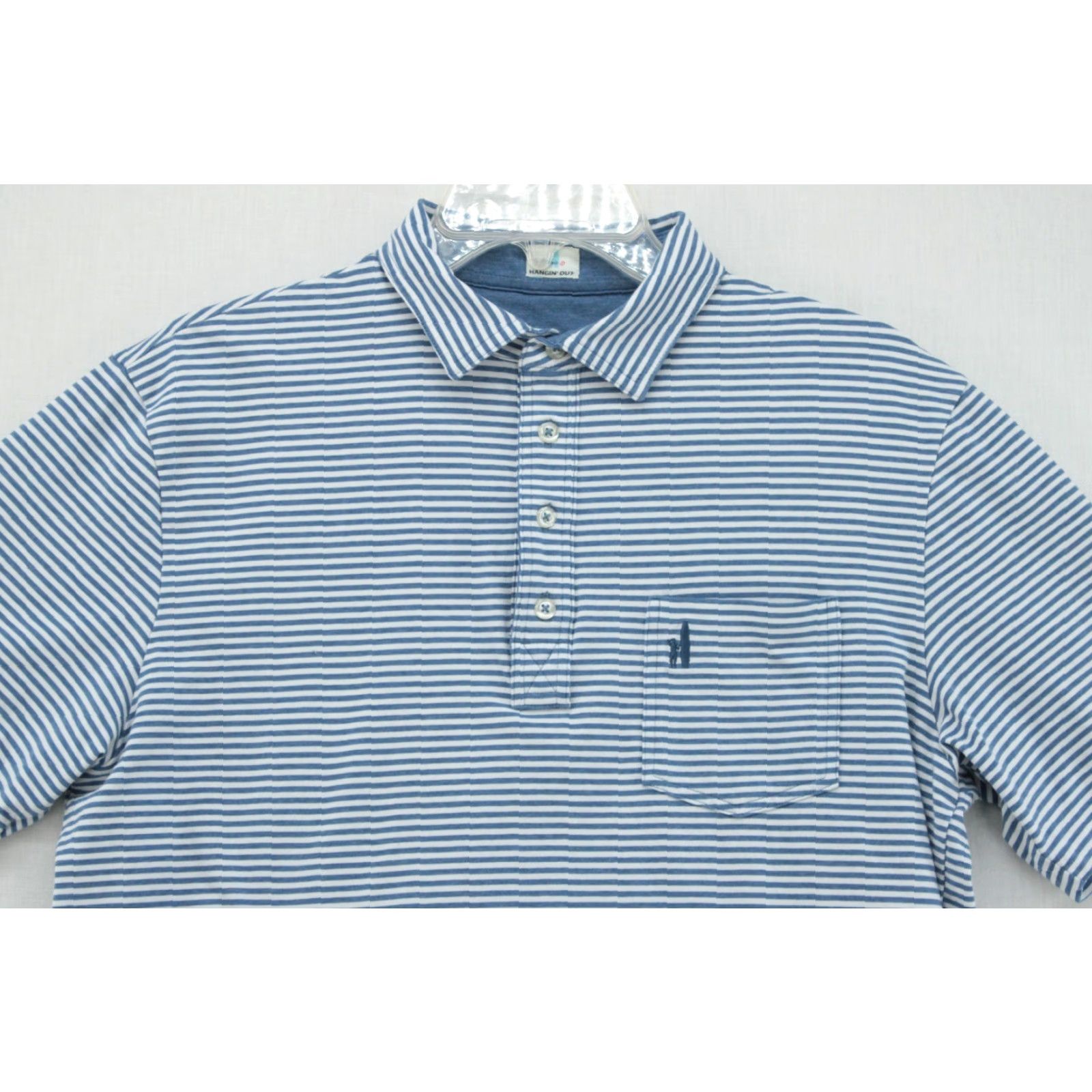 johnnie-O johnnie-O Polo Shirt Men’s M Blue White Striped Beach Sailor Preppy Stylish Shirt Polo Men’s Medium Blue & White Striped Size US M / EU 48-50 / 2 - 2 Thumbnail
