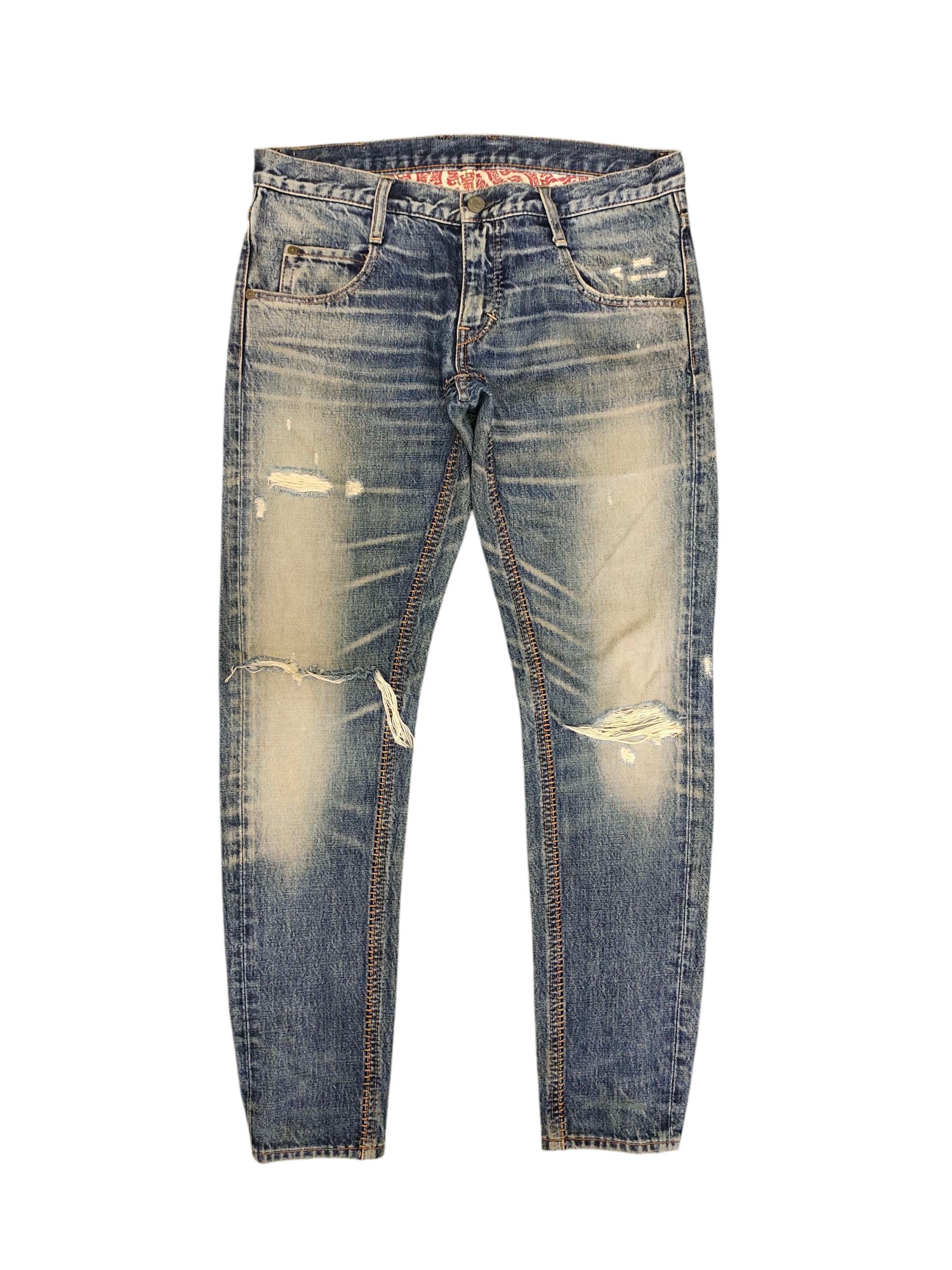 Comme des Garcons × Undercover Rna Slang Japan Rusty Clawmark Distress Faded Denim Jeans Size US 30 / EU 46 - 1 Thumbnail