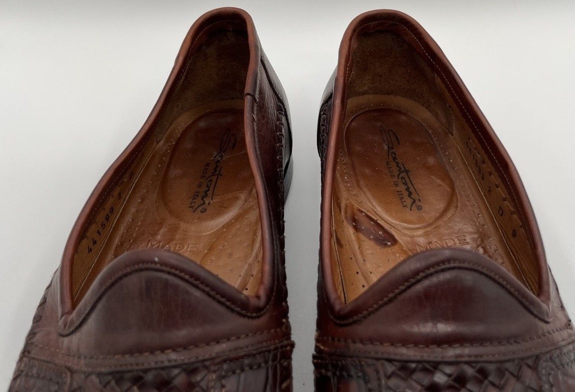 Santoni Santoni Italy Handwoven Brown Leather Penny Loafers Size 9D Size US 9 / EU 42 - 9 Thumbnail