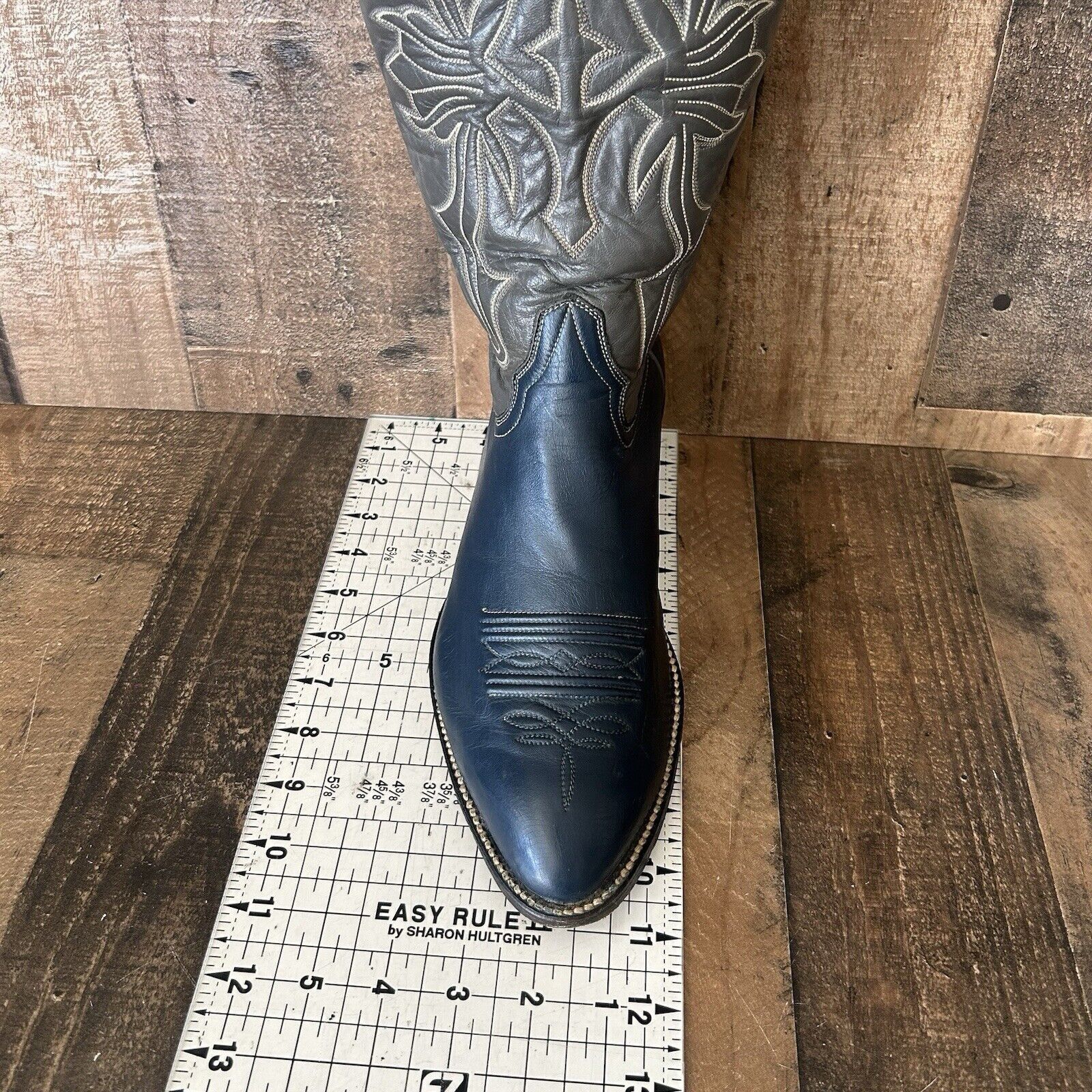 Vintage Hondo Vintage Blue Western Cowboy Boots Mens 9.5 EEE Size US 9.5 / EU 42-43 - 5 Thumbnail