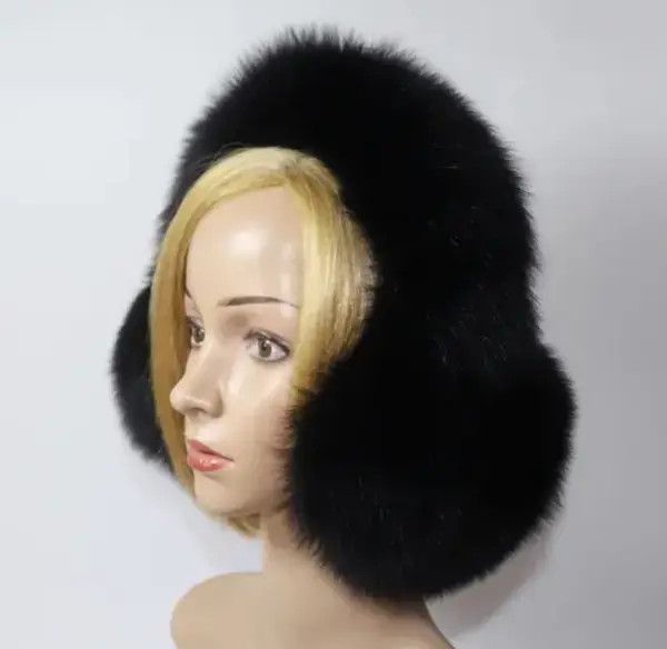 Chanel Black & White Faux Fur Earmuffs