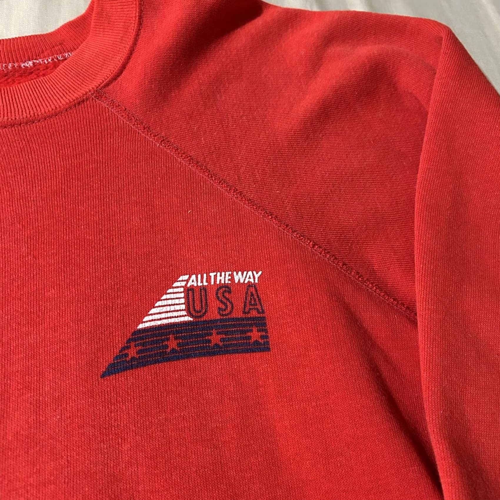 Vintage VINTAGE Sweatshirt USA Red All The Way 70s Size M Men Pullover Size US M / EU 48-50 / 2 - 3 Thumbnail
