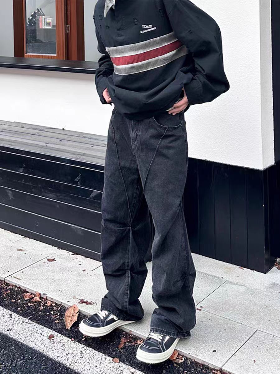 Designer × Jean × Vintage Street Hip Hop Raw Edge Design Micro Flare Jeans Size US 34 / EU 50 - 4 Thumbnail