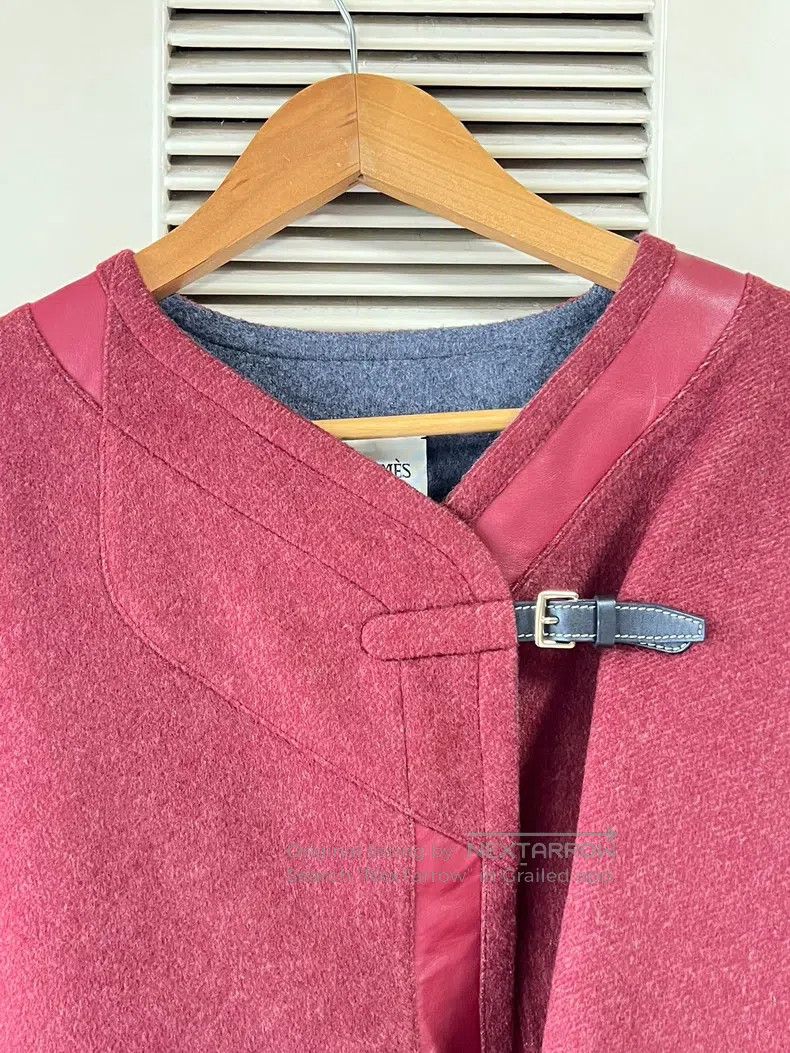 Hermes Hermes Double-faced cashmere and leather short jacket Size XXS / US 00 / IT 34 - 3 Thumbnail