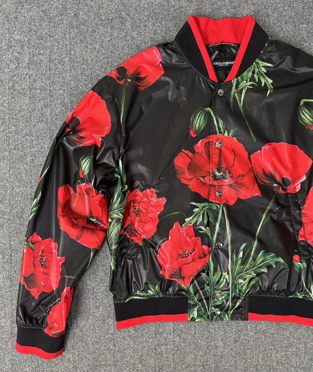 Dolce & Gabbana Dolce & Gabbana - Poppy Floral Print - Bomber Jacket Size US L / EU 52-54 / 3 - 2 Thumbnail