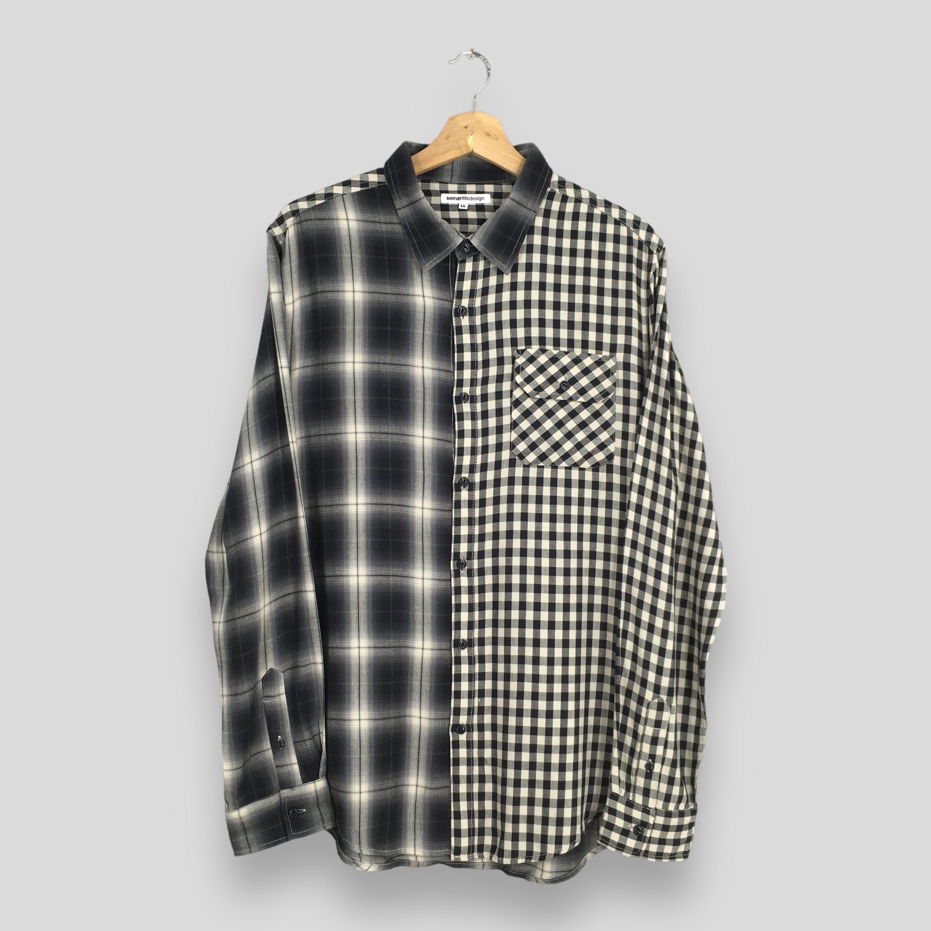 Flannel × In The Attic × semanticdesign Semantic Design Plaid Shadow Checkered Rayon Shirt Large Size US L / EU 52-54 / 3 - 1 Thumbnail