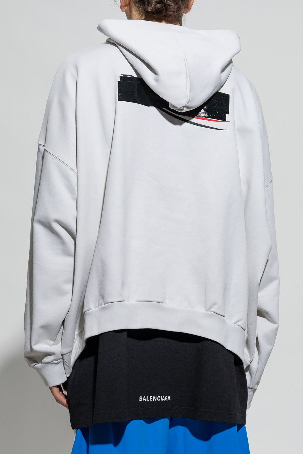 Balenciaga o1mt1gz0924 Large Fit Hoodie in White Size US M / EU 48-50 / 2 - 4 Thumbnail