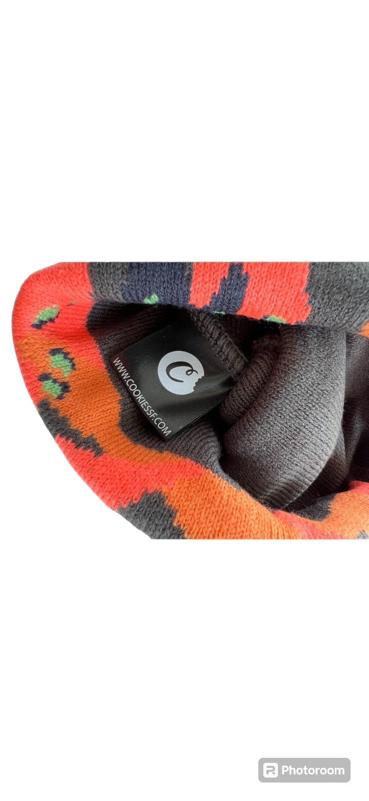Cookies × Designer Official Cookies Orange Camo Knit Beanie OSFM Size ONE SIZE - 4 Thumbnail