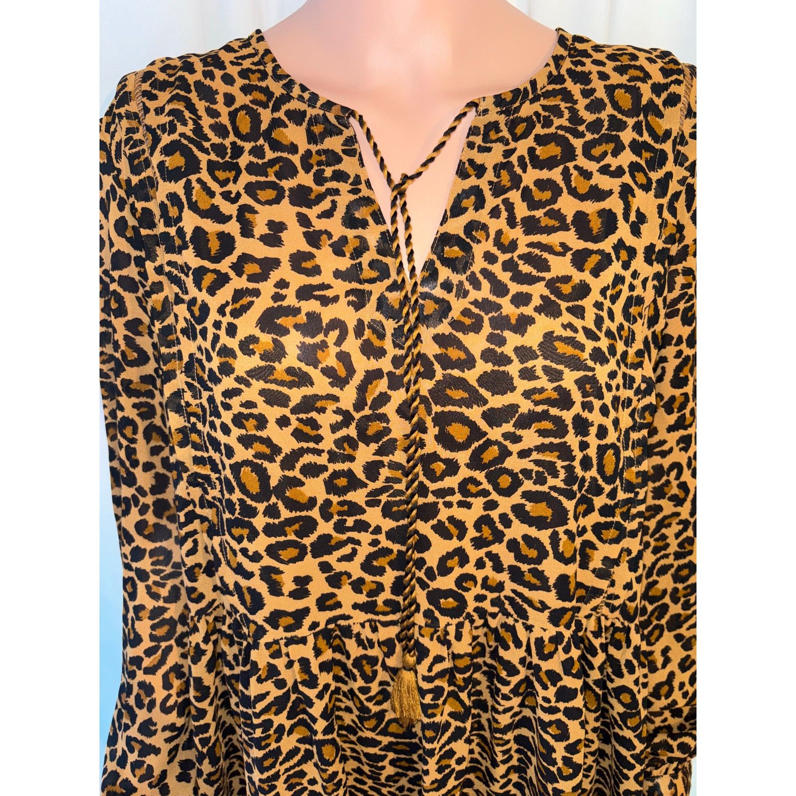 The Unbranded Brand Time and Tru - Size XXL Leopard Long Sleeve Dress Size XXL / US 16-18 / IT 52-54 - 3 Thumbnail