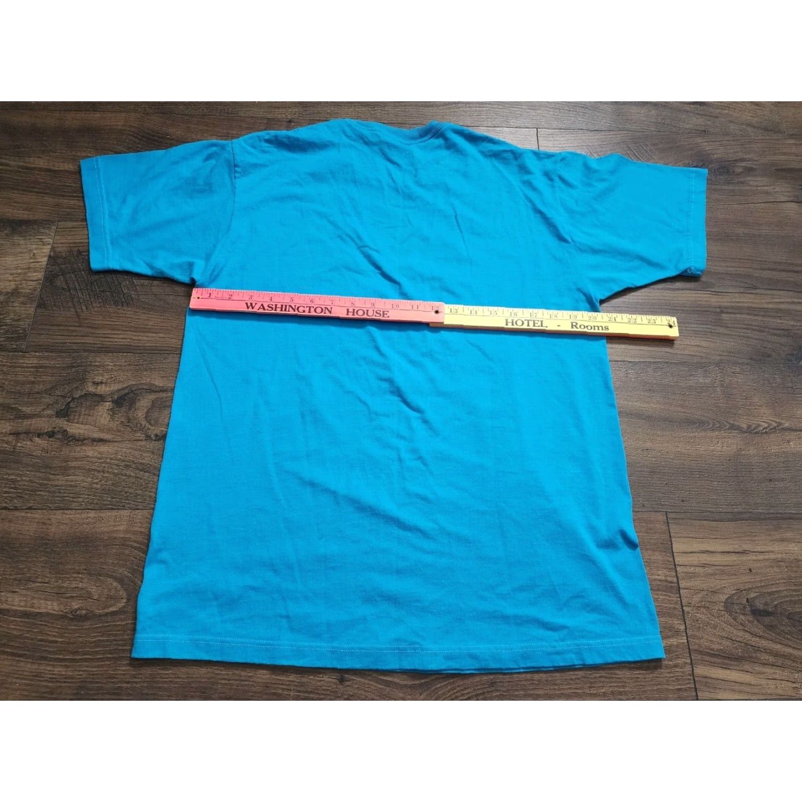 Jerzees VINTAGE Mens L Bowling Spare Time in Paradise Team T-Shirt Blue 1990s Jerzees Unisex Short Sleeve Made in USA Size US L / EU 52-54 / 3 - 2 Thumbnail