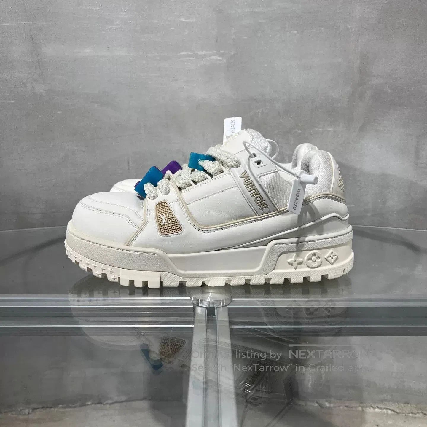 Louis Vuitton White High-Top Sneakers with Colorful Accents. Size US 8.5 / EU 41-42 - 3 Thumbnail
