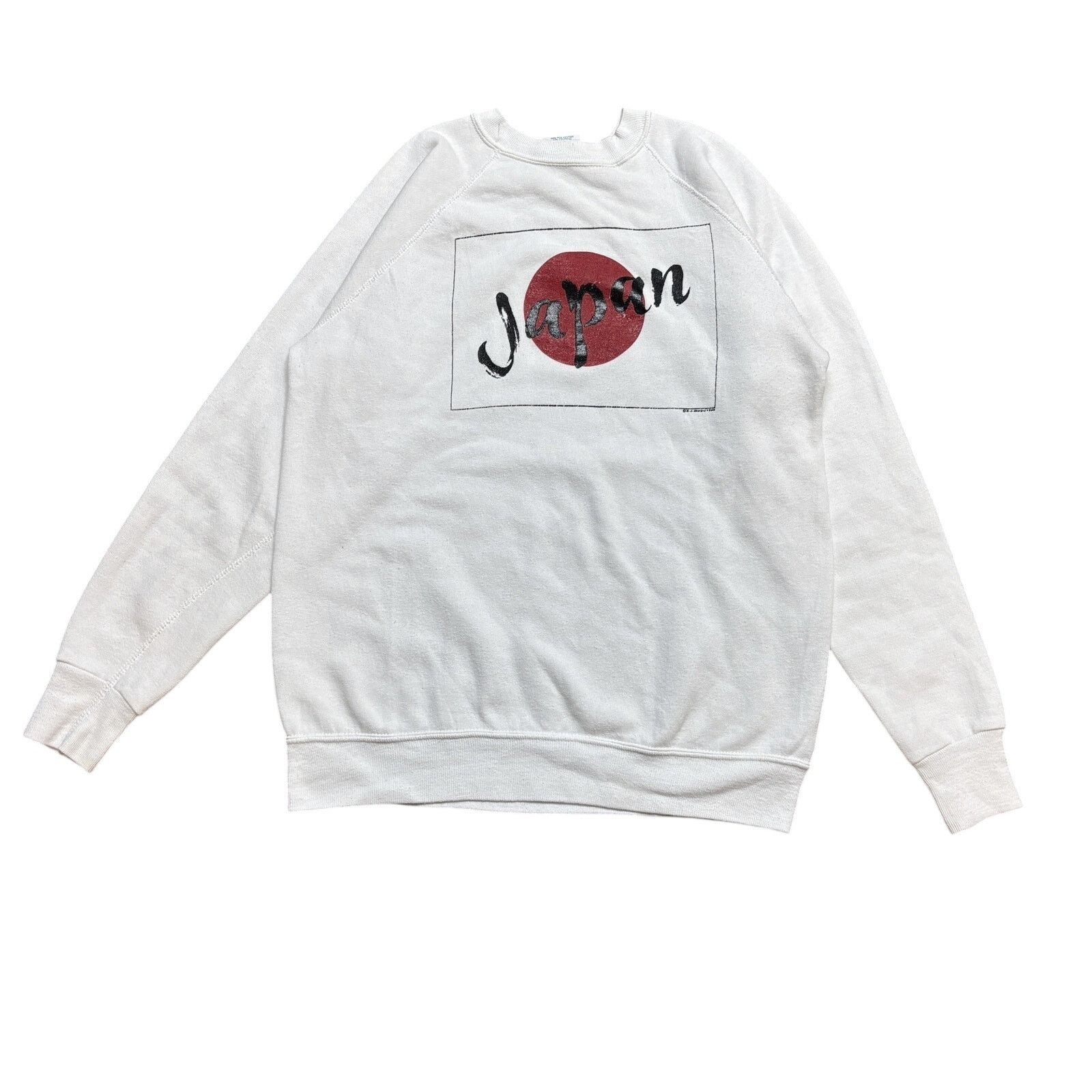 Vintage Vintage 80s Japan Flag Raglan Pullover Sweatshirt Mens Large Size US L / EU 52-54 / 3 - 1 Thumbnail
