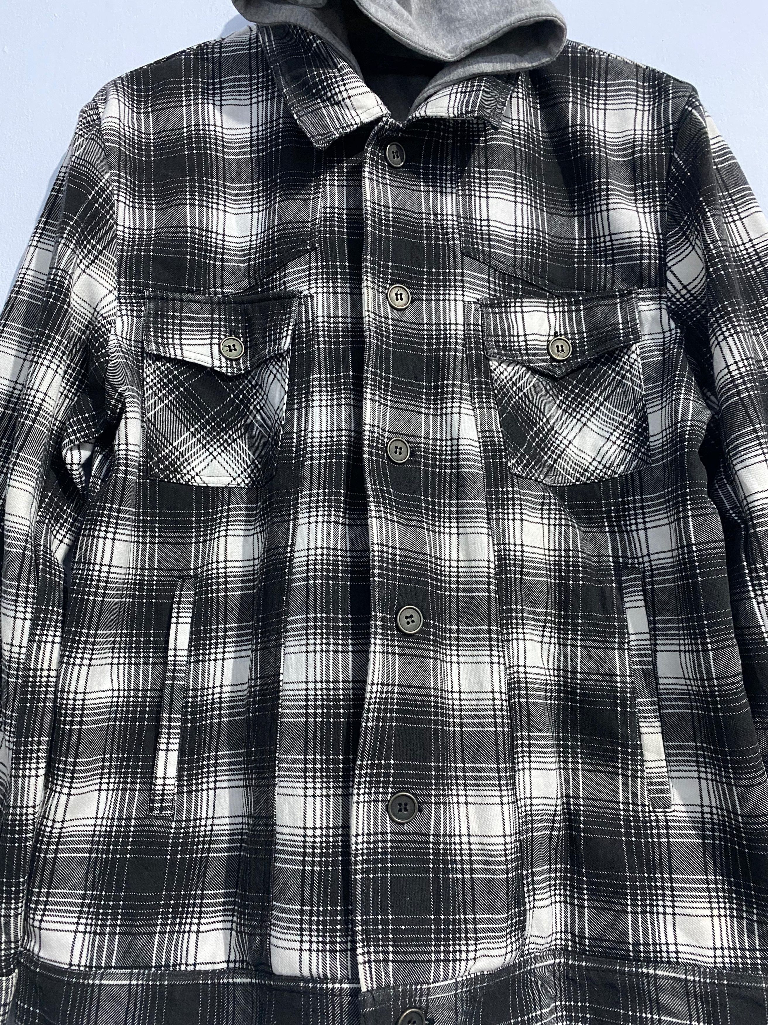 Japanese Brand Veterano double layer zipp hoodie plaid Size US L / EU 52-54 / 3 - 2 Thumbnail