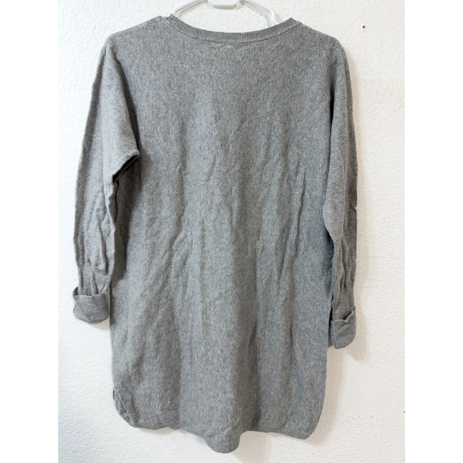 Vintage Garnet Hill Gray Sweater XS Women Kangaroo Pocket Organic Cotton Long Sleeve Pullover Knit Size XS / US 0-2 / IT 36-38 - 6 Thumbnail