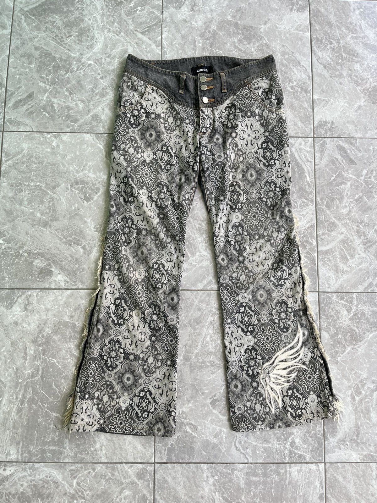 Issey Miyake Zucca Bandana Flare Pants Size US 30 / EU 46 - 2 Thumbnail
