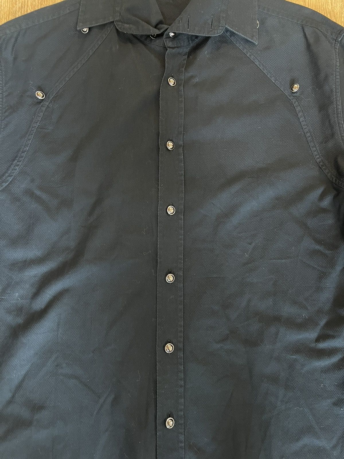 Andrew Mackenzie Andrew Mackenzie Black Button Up Dress Shirt Size US L / EU 52-54 / 3 - 3 Thumbnail