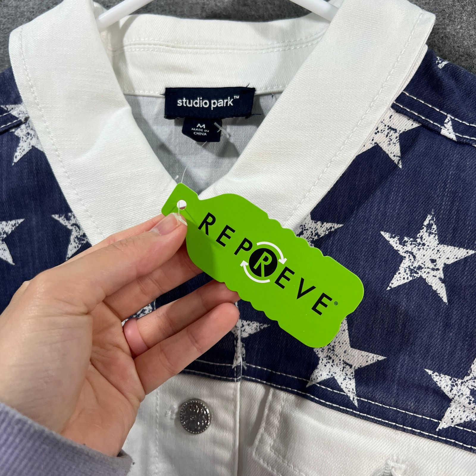 Other Studio Park x Kerstin Lindquist White Denim Jacket Size M / US 6-8 / IT 42-44 - 4 Thumbnail